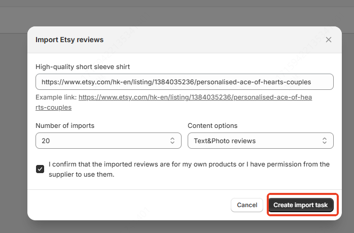 Etsy Review Import