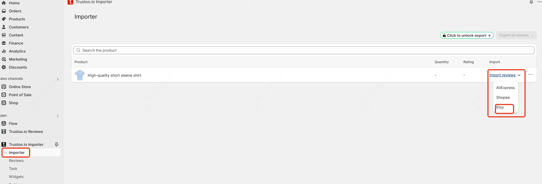 Select Etsy Import Source
