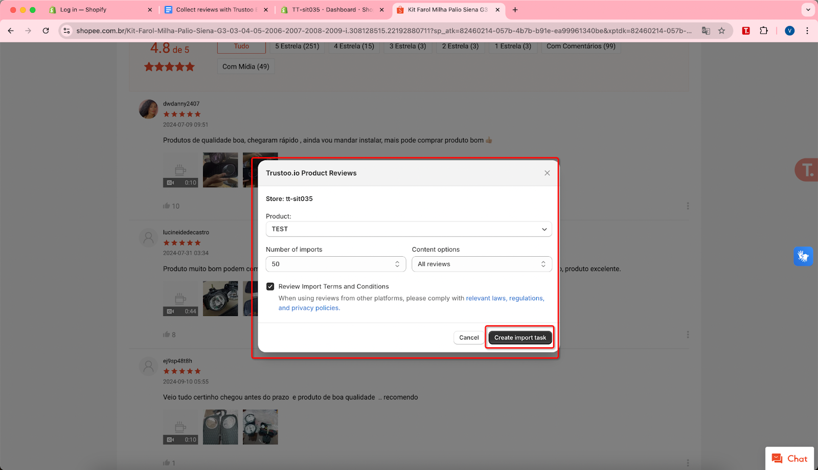 Complete Import Task
