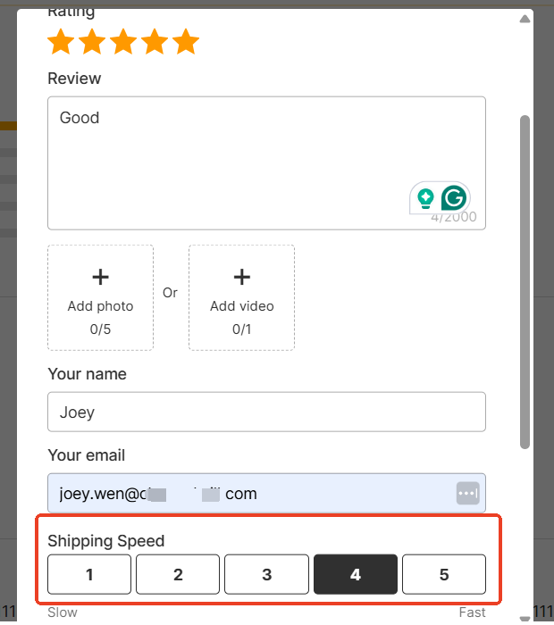 Customer Review Form